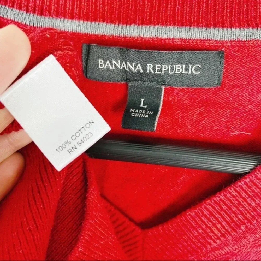 BANANA REPUBLIC Red Patch Elbow Sweater‎ Large
